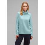 Rollkragenpullover von Street One, in der Farbe Blau, aus Polyester, andere Perspektive, Vorschaubild