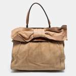 Ledertasche von Valentino Vintage, in der Farbe Beige, aus Stoff, andere Perspektive, Vorschaubild