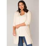 Strickjacke von Base Level Curvy, in der Farbe Beige, aus Elasthan, Vorschaubild