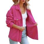 Fleecejacke von ReachMe, in der Farbe Rosa, aus Jeans, andere Perspektive, Vorschaubild