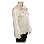 Satinbluse von Dolce & Gabbana, in der Farbe Beige, aus Satin, andere Perspektive, Vorschaubild