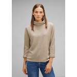 Rollkragenpullover von Street One, in der Farbe Beige, aus Jersey, andere Perspektive, Vorschaubild