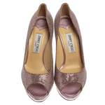 Klassische Pump von Jimmy Choo Pre-owned, in der Farbe Lila, andere Perspektive, Vorschaubild