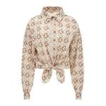 Klassische Bluse von Guess, in der Farbe Braun, aus Baumwollsatin, andere Perspektive, Vorschaubild