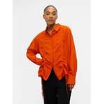 Klassische Bluse von Object, in der Farbe Orange, aus Polyester, andere Perspektive, Vorschaubild