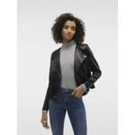 Bikerjacke von Vero Moda, in der Farbe Schwarz, aus Polyester, andere Perspektive, Vorschaubild