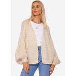 Strickjacke von SASSYCLASSY, in der Farbe Beige, andere Perspektive, Vorschaubild