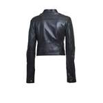 Bikerjacke von Moschino, in der Farbe Schwarz, aus Leder, andere Perspektive, Vorschaubild