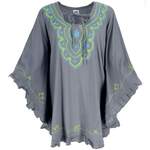 Longbluse von Guru-Shop, in der Farbe Grau, andere Perspektive, Vorschaubild