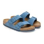 Pantolette von Birkenstock, in der Farbe Blau, aus Leder, andere Perspektive, Vorschaubild