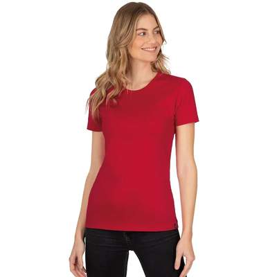 Preisvergleich für Trigema T-Shirt TRIGEMA Ladendirekt Rot, in Öko-Qualität, Größe aus T-Shirt XXL, 4064082072191 der GTIN: Farbe | Baumwolle, Damen in Schickes