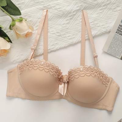 Contrast Lace Wireless Bra Comfy Breathable Front Buckle - Temu