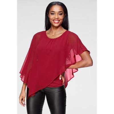 Preisvergleich für Laura Scott Chiffonbluse, in der Farbe Rot, aus  Polyester, Größe 34;36;38;40;42;46;48, GTIN: 6937206027668 | Ladendirekt