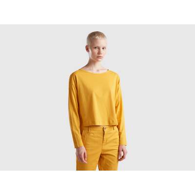 Preisvergleich für 8033153198029 In Benetton, Ladendirekt | S, T-shirt größe GTIN: Aus Gelb, female, Langfaseriger Baumwolle Ockergelb