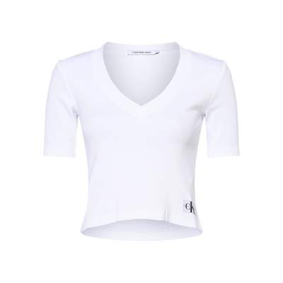 Ladendirekt Preisvergleich V-Ausschnitt XS, Baumwolle Klein Größe T-Shirt XS, Calvin für Jeans 8720108520454 Damen GTIN: | weiß,