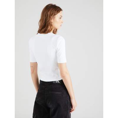 Preisvergleich für Calvin Klein Jeans T-Shirt Damen Baumwolle V-Ausschnitt  weiß, XS, Größe XS, GTIN: 8720108520454 | Ladendirekt