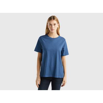 100% Mit S, | GTIN: T-shirt Ladendirekt Aus female, U-boot-ausschnitt, Schwarz, Baumwolle für Benetton, 8300896364159 Preisvergleich größe