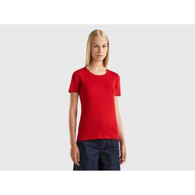 Preisvergleich für Benetton, T-shirt Aus größe Rot, female, 8033153298392 XL, Langfaseriger Baumwolle, | GTIN: Ladendirekt