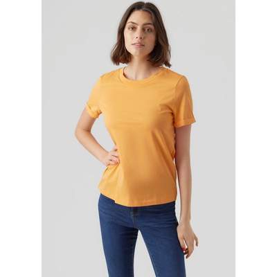 Preisvergleich für Vero Moda Rundhalsshirt »VMPAULA S/S T-SHIRT«, in der  Farbe Orange, aus Jersey, GTIN: 5715366091962 | Ladendirekt