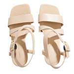 High Heel Sandalette von Tommy Hilfiger, in der Farbe Beige, aus Leder, andere Perspektive, Vorschaubild