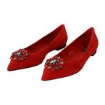 Slipper von Dolce & Gabbana, in der Farbe Rot, aus Leder, andere Perspektive, Vorschaubild