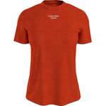 T-Shirt von Calvin Klein Jeans, in der Farbe Orange, aus Baumwolle, andere Perspektive, Vorschaubild