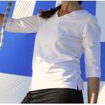 Yogatop von ESPARTO, in der Farbe Weiss, aus Baumwolle, andere Perspektive, Vorschaubild