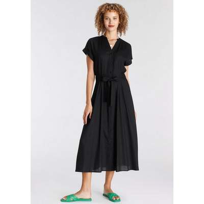 Preisvergleich für Tamaris Hemdblusenkleid in Midilänge, in der Farbe  Schwarz, aus Viskose, Größe 34, GTIN: 8902823496836 | Ladendirekt