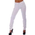 Bootcut-Jeans von Charis Moda, in der Farbe Weiss, andere Perspektive, Vorschaubild