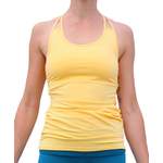 Yogatop von ESPARTO, in der Farbe Gelb, aus Baumwolle, andere Perspektive, Vorschaubild
