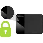 Externe Festplatte von Toshiba, in der Farbe Schwarz, andere Perspektive, Vorschaubild