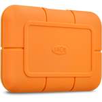 Externe Festplatte von Lacie, in der Farbe Orange, andere Perspektive, Vorschaubild