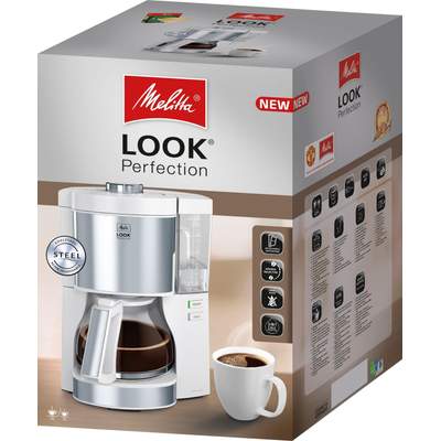 Preisvergleich für Melitta Filterkaffeemaschine Look Perfection 1025-05  weiß, 1,25l Kaffeekanne, Papierfilter 1x4, GTIN/EAN: 4006508221868 |  Ladendirekt