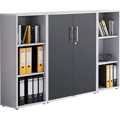 Preisvergleich für BMG Möbel Büro-Set »TABOR 2 niedrig«, (Set, 2 St.), in  der Farbe Grau | Ladendirekt