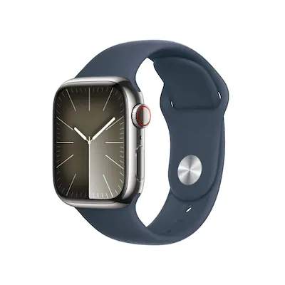 Preisvergleich für APPLE Watch + 41 Ladendirekt Series Silber/Sturmblau, mm, 0195949022920 - GPS 9 Aluminium | Smartwatch 200 GTIN: Cellular, Fluorelastomer, 150