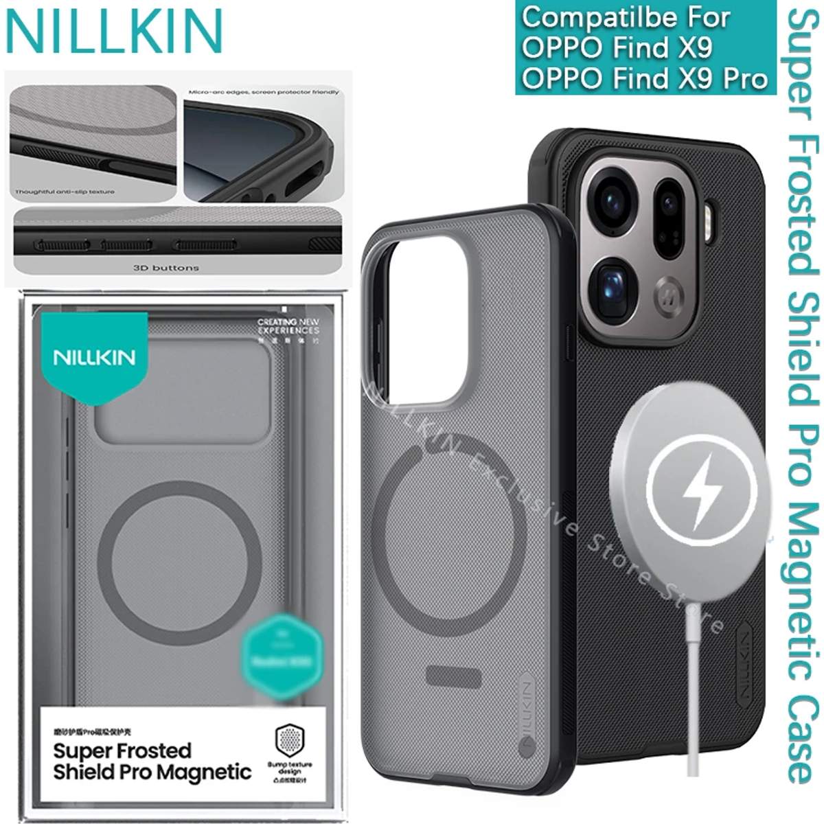 COQUE Hoesje voor Oppo Find X9 Pro Super Frosted Shield Pro magnetische COQUE Hoesje voor Oppo Find X9 Pro Super Frosted Shield Pro magnetische