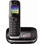 Festnetztelefon von Panasonic, in der Farbe Schwarz, andere Perspektive, Vorschaubild