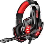 Gaming Headset von ozeino, in der Farbe Rot, andere Perspektive, Vorschaubild