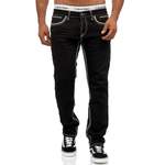 Straight Leg Jeans von OneRedox, in der Farbe Schwarz, andere Perspektive, Vorschaubild