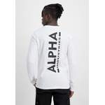 Langarm Shirt von alpha industries, in der Farbe Weiss, aus Baumwolle, andere Perspektive, Vorschaubild