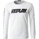Langarm Shirt von Replay, in der Farbe Weiss, aus Baumwolle, Vorschaubild
