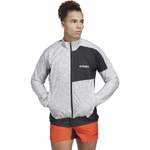 Trainingsjacke von Adidas, in der Farbe Silber, aus Polyester, andere Perspektive, Vorschaubild