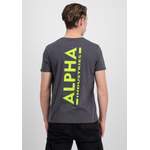T-Shirt von alpha industries, in der Farbe Grau, aus Baumwolle, andere Perspektive, Vorschaubild
