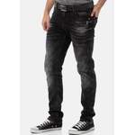 Slim Fit Jeans von Cipo & Baxx, in der Farbe Schwarz, andere Perspektive, Vorschaubild