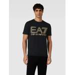 T-Shirt von EA7 Emporio Armani, in der Farbe Schwarz, aus Baumwolle, andere Perspektive, Vorschaubild