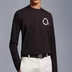 Langarm Shirt von Moncler, in der Farbe Schwarz, aus Baumwolle, andere Perspektive, Vorschaubild