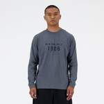 Langarm Shirt von New Balance, in der Farbe Grau, aus Baumwolle, Vorschaubild