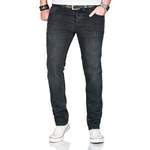 Slim Fit Jeans von Alessandro Salvarini, in der Farbe Schwarz, andere Perspektive, Vorschaubild