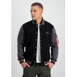 Sweatjacke von alpha industries, in der Farbe Schwarz, aus Polyester, andere Perspektive, Vorschaubild