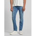 Slim Fit Jeans von BOSS, in der Farbe Blau, aus Baumwolle, andere Perspektive, Vorschaubild